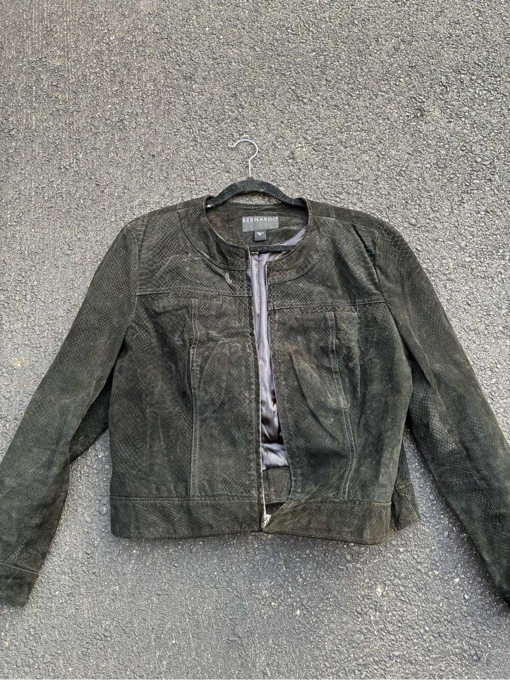 Bernardo Women's Olive Green Suede Zip Jacket